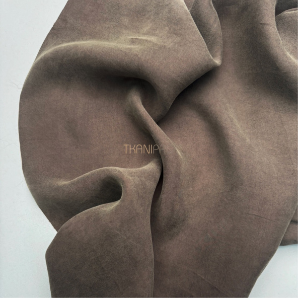 Вискоза плательная софт крэш цвет шоколадный, арт. KM3025-18