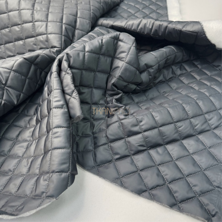 Стеганая ткань на синтепоне цвет серый и мокрый асфальт, арт. PS2285-73