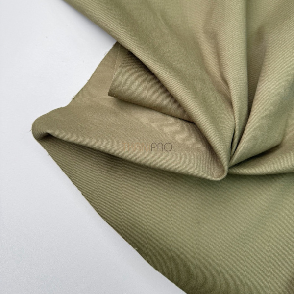 Хлопок твил стрейч цвет хаки, арт. IKM4002-14