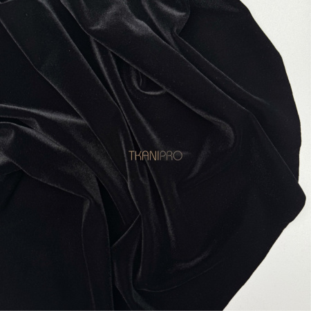 Бархат стрейч черный, арт. KV3143-1