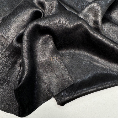 Плательная блузочная ткань металлик  цвет черный арт. BHC1202-6