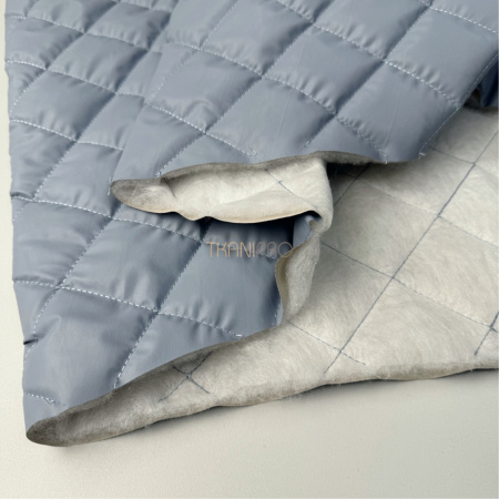 Стеганая кожа на синтепоне цвет голубой Ромб 5*5, арт. PS0220-2