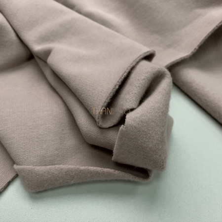 Ткань футер 3-х нитка с начесом цвет бежевый, арт. DF2060-6