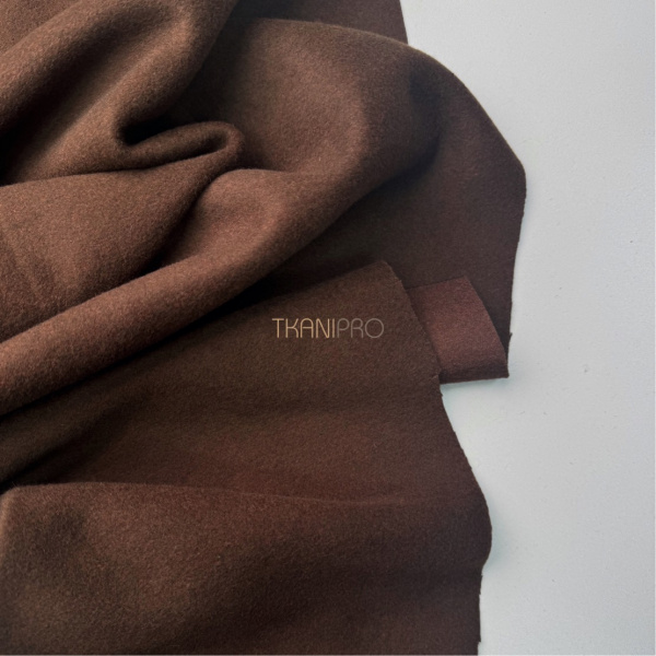Ткань пальтовая с шерстью цвет шоколадный, арт. IKC3022-1